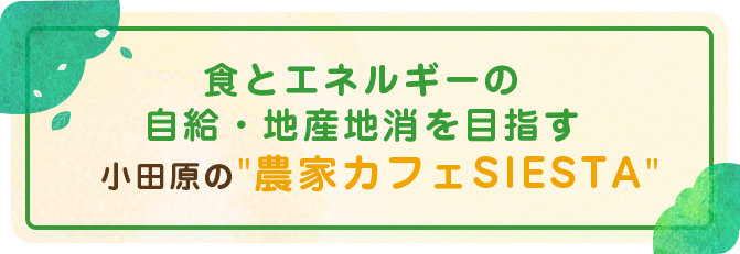 食とエネルギーの循環を目指す 小田原の"農家カフェSIESTA"